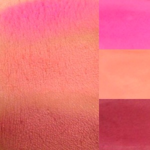 Swatches of some of the blushers (sorry I do not know the names)